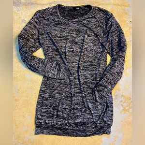 Wilfred Free Marled Grey Black Longline Sweater – Cozy Knit | Approx. L